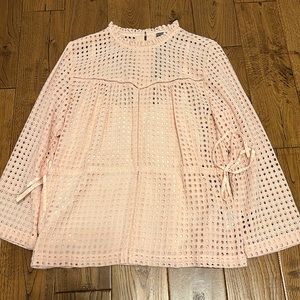 J. Crew Point Sur Eyelet Top in Light Pink